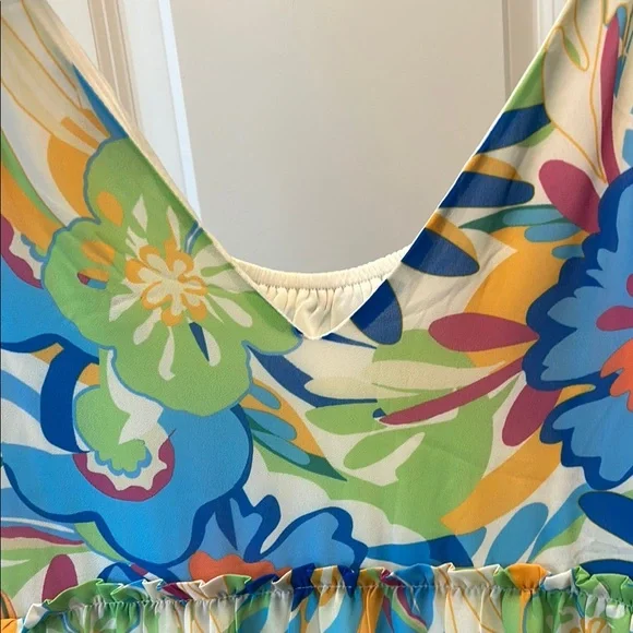 Flying Tomato Floral Maxi Dress - Blue, Green, Orange - Picture 8 of 12